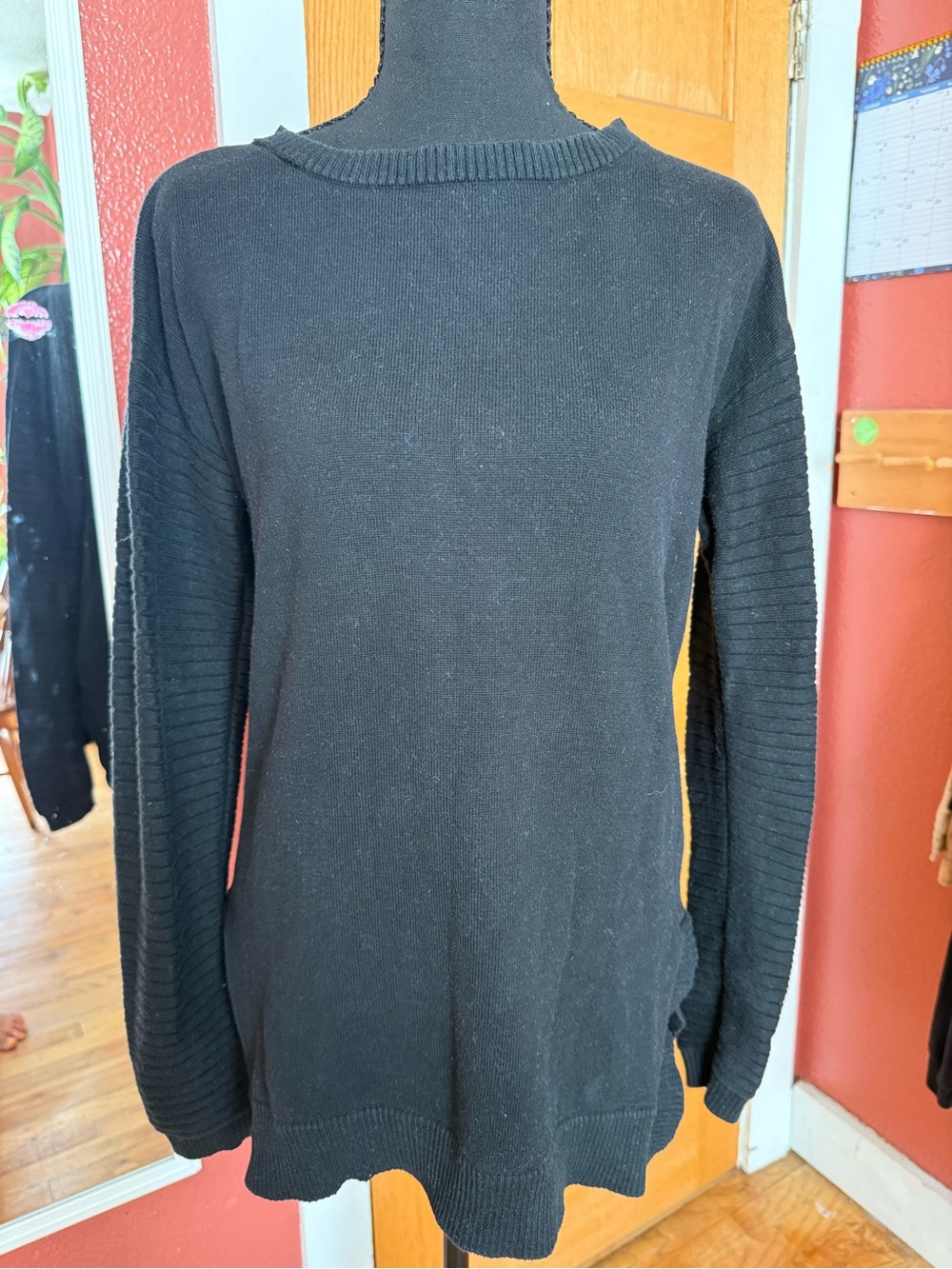 MICHAEL Michael Kors Black Knit Top with Logo Tag